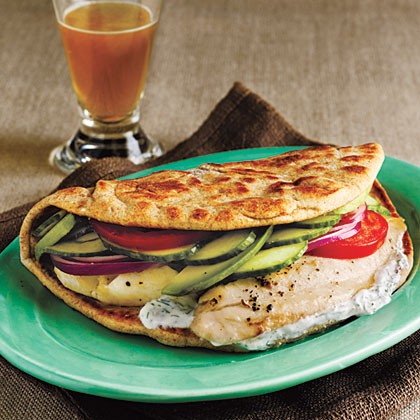 Broiled tilapia gyros