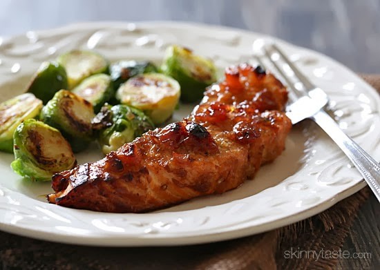 Broiled wild salmon with apple cherry chutney