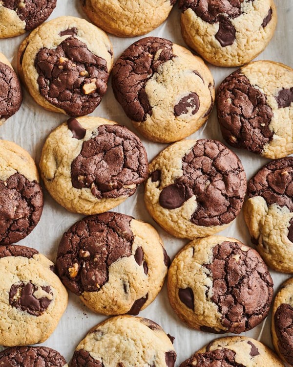 Brookies (half brownie, half chocolate chip cookie)