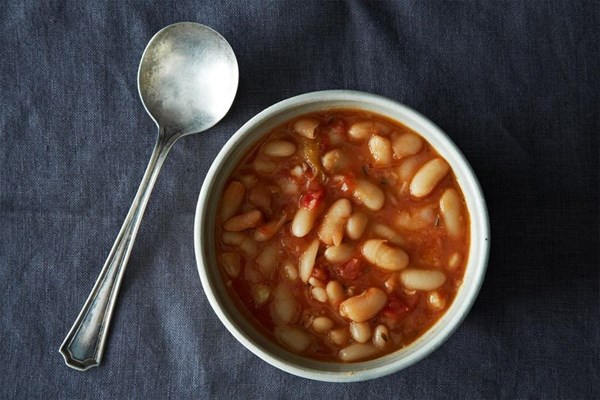 Brothy, garlicky beans