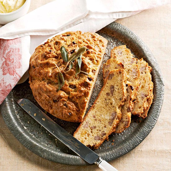 Brown butter and sausage quick bread