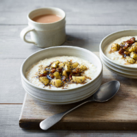 Brown butter apple, pecan and honey porridge