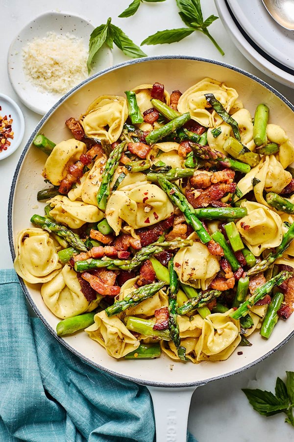 Brown butter bacon tortellini