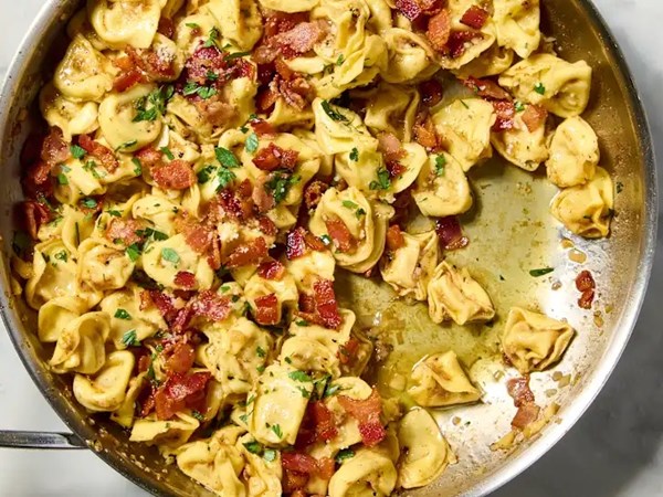 Brown butter bacon tortellini
