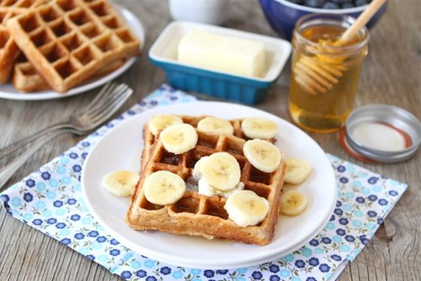 Brown butter banana waffles