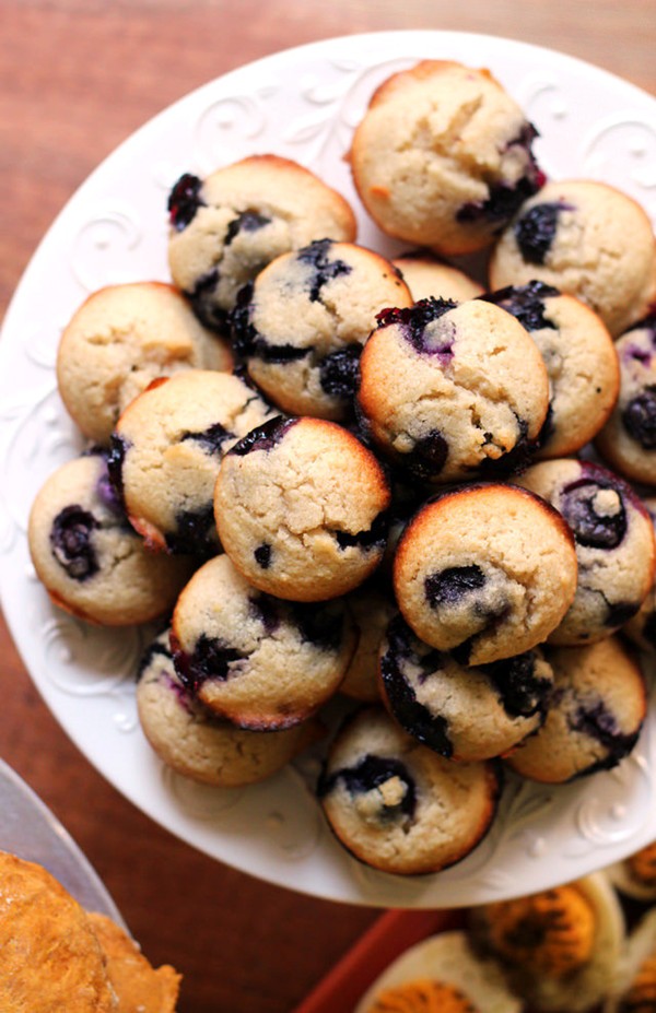 Brown butter blueberry almond tea cakes