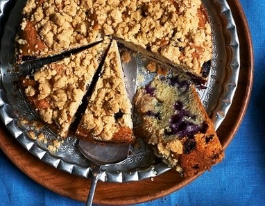 Brown butter blueberry buckle