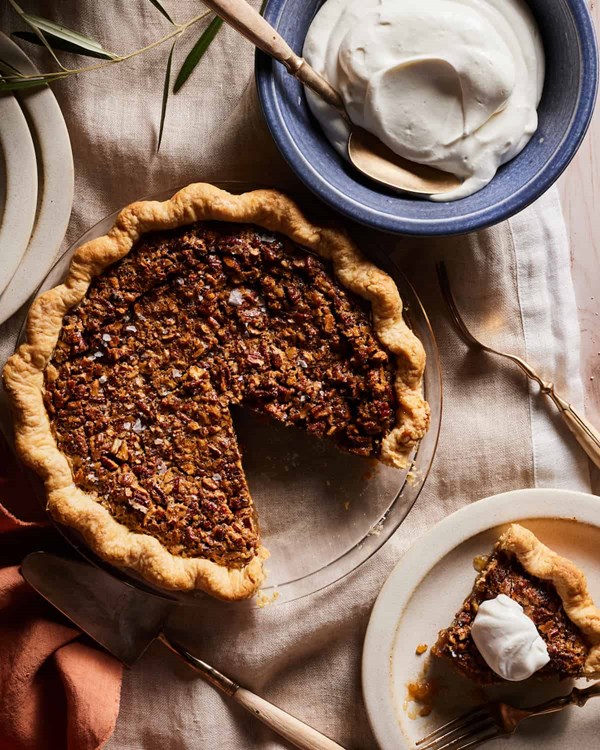 Brown butter bourbon pecan pie