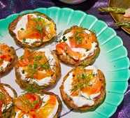 Brown butter boxty blinis