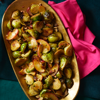 Brown butter Brussels sprouts with apples & pecans
