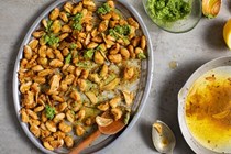 Brown-butter butter beans with lemon and pesto