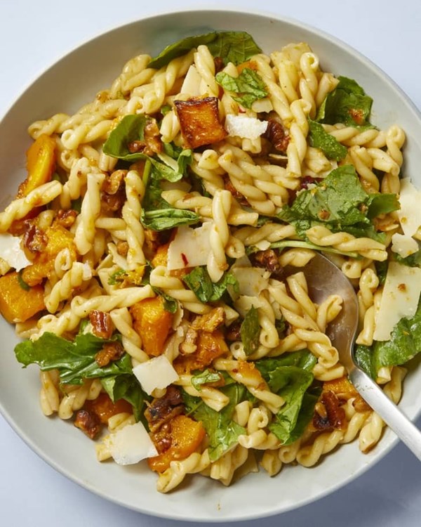 Brown butter butternut squash pasta salad