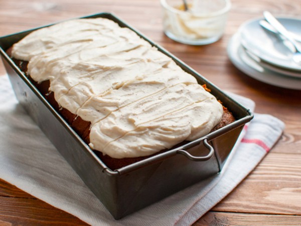 Brown butter cake with brown butter frosting