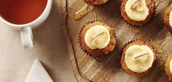 Brown-butter, chamomile and honey mini muffins