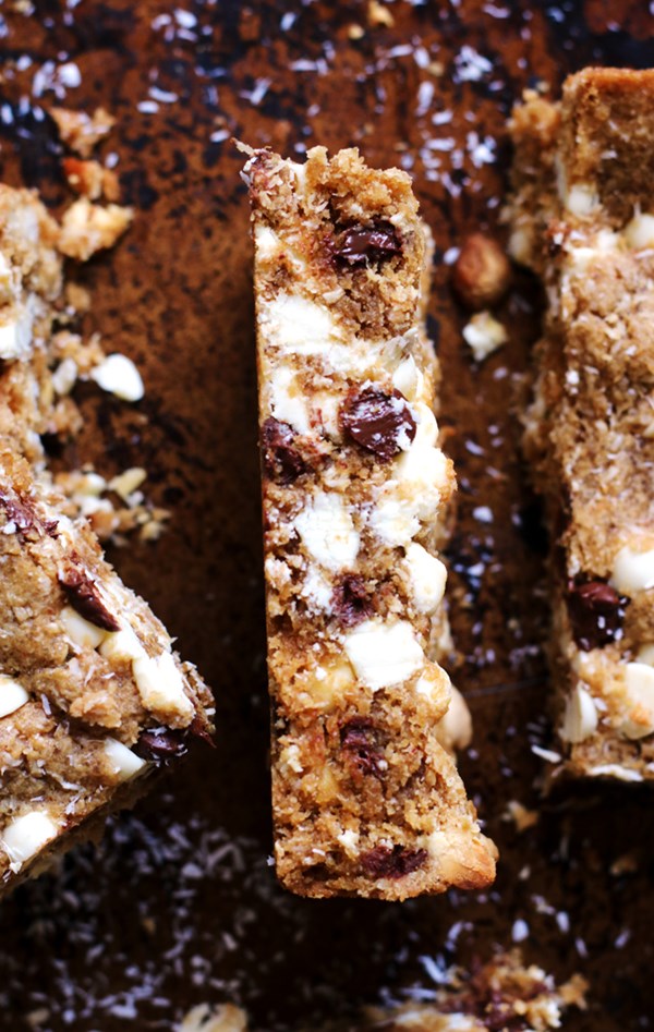 Brown butter, coconut, chocolate chip cookie bars