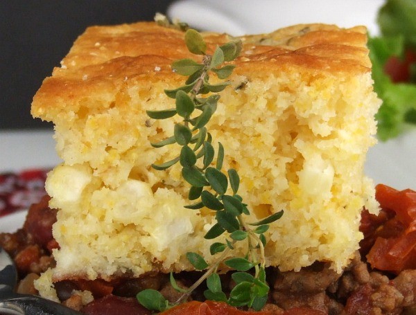 Brown butter cornbread with farmer cheese & thyme