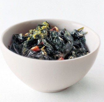 Brown-butter creamed winter greens