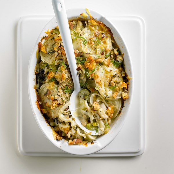 Brown butter fennel gratin 