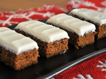 Brown butter gingerbread cake bars