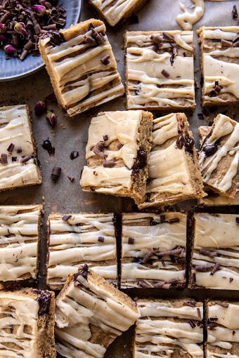 Brown butter glazed peanut butter blondies