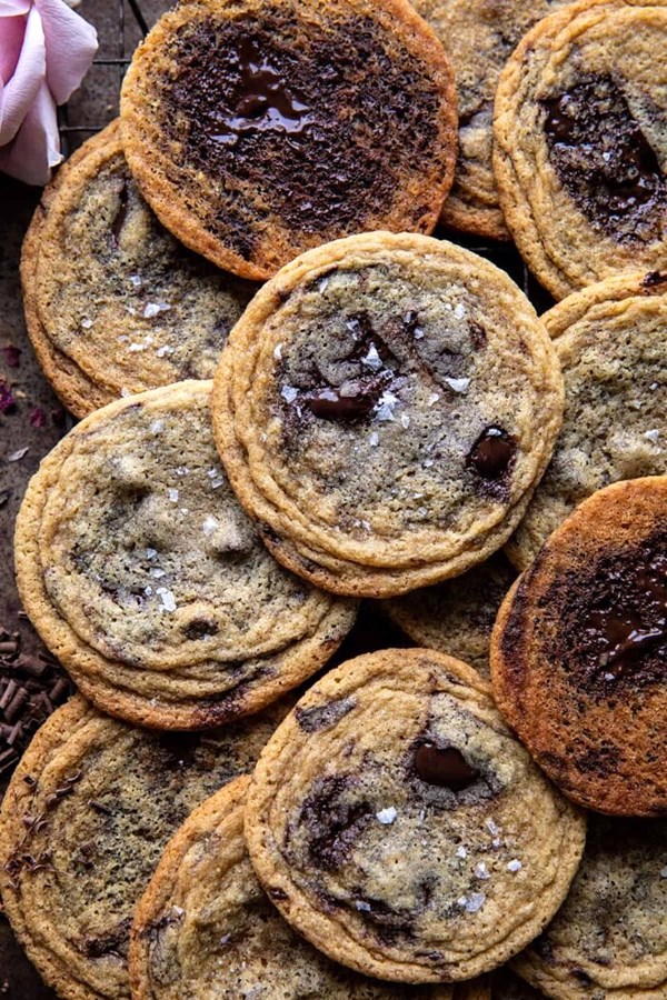 Brown butter malted chocolate chunk cookies