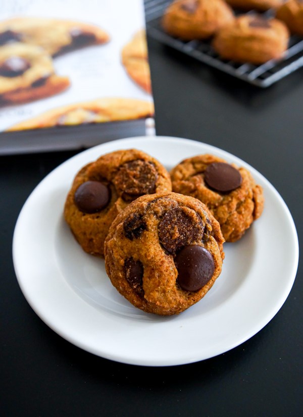 Brown butter maple pumpkin chocolate chip cookies