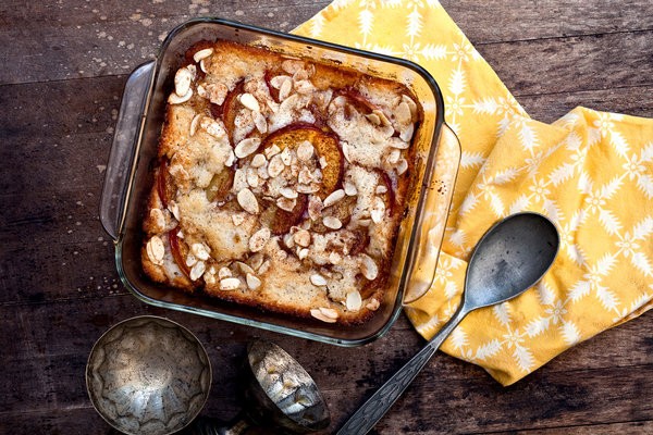 Brown butter nectarine cobbler/cake