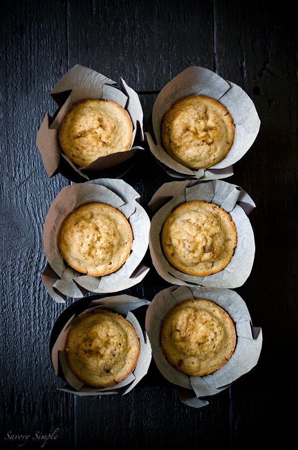 Brown butter nectarine muffins