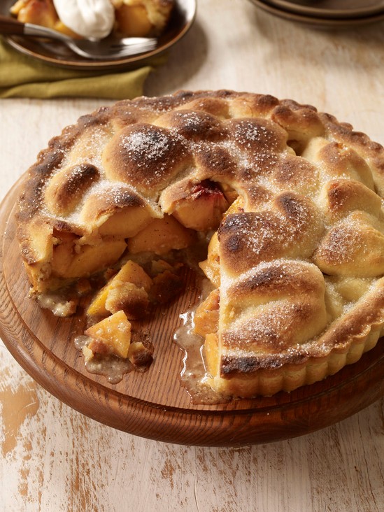 Brown butter-peach tourte
