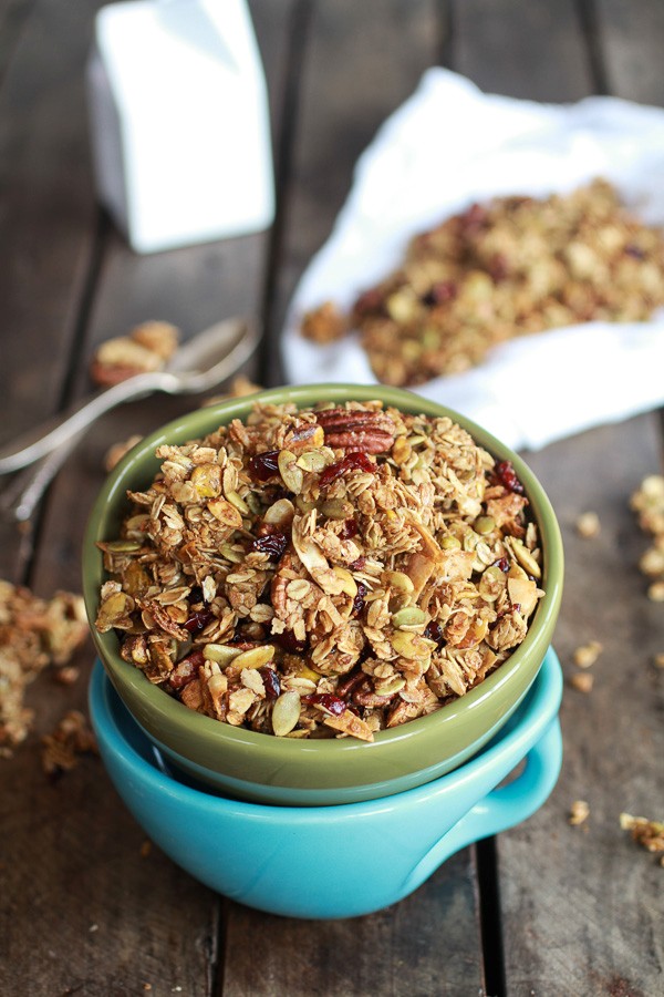 Brown butter pumpkin seed and espresso glazed big cluster granola