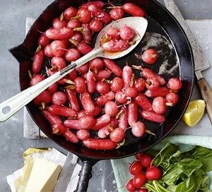 Brown butter radishes