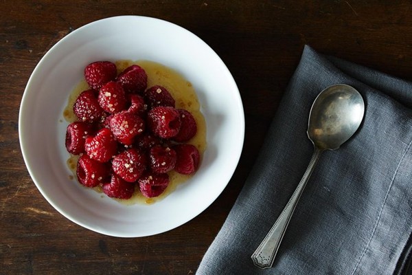 Brown butter raspberries