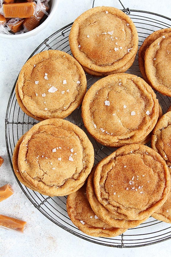 Brown butter salted caramel snickerdoodles