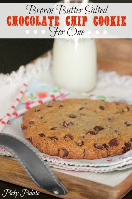 Brown butter salted chocolate chip cookie for one