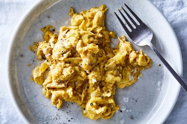 Brown butter scrambled eggs