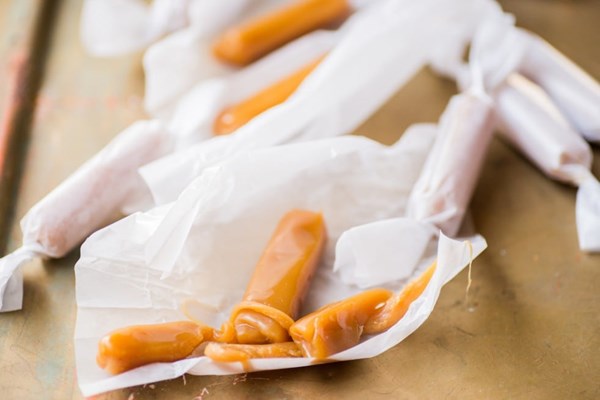 Brown butter sorghum caramels