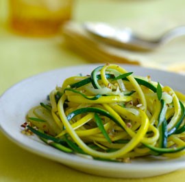 Brown butter summer squash "linguine"