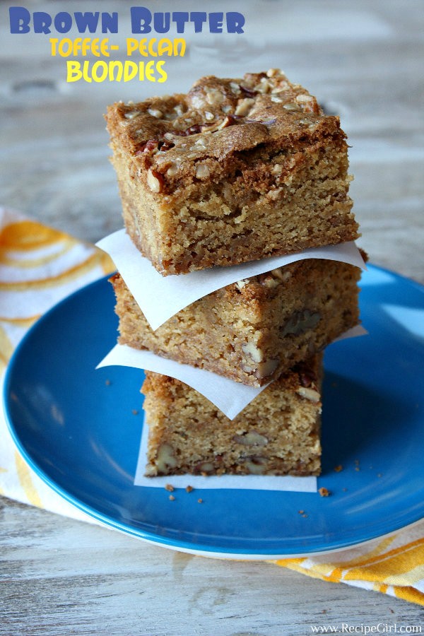 Brown butter toffee- pecan blondies