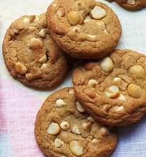 Brown butter, white chocolate and macadamia nut cookies