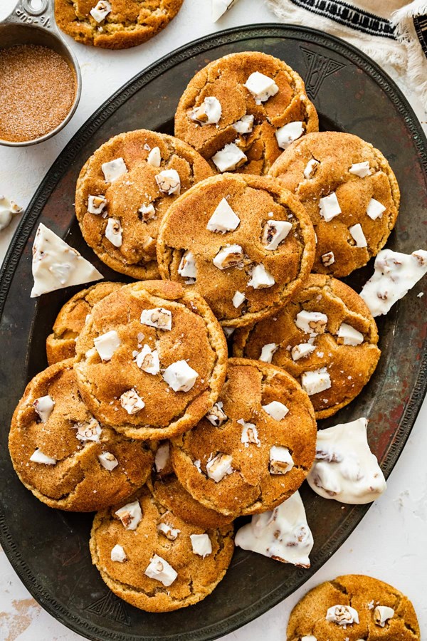 Brown butter white chocolate candied pecan cookies