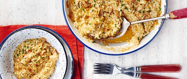Brown-buttered crab risotto