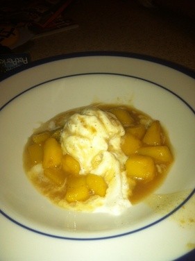 Brown buttered mangoes Foster