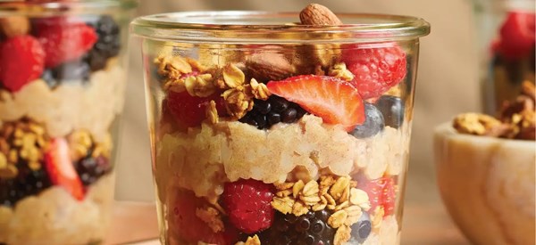 Brown rice breakfast pudding parfaits [easy oil-free granola]