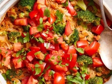 Brown rice chickpea casserole
