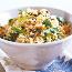 Brown rice, mango, and smoked chicken salad with lime-tamari dressing