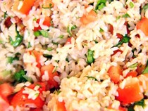 Brown rice, tomatoes & basil