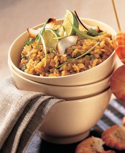 Brown rice with lime and lemon grass