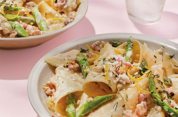 Brown shrimp & asparagus maltagliati