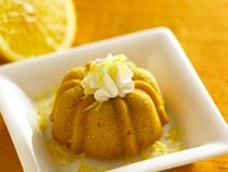 Brown sugar and cornmeal bundt cakes with honey whipped cream