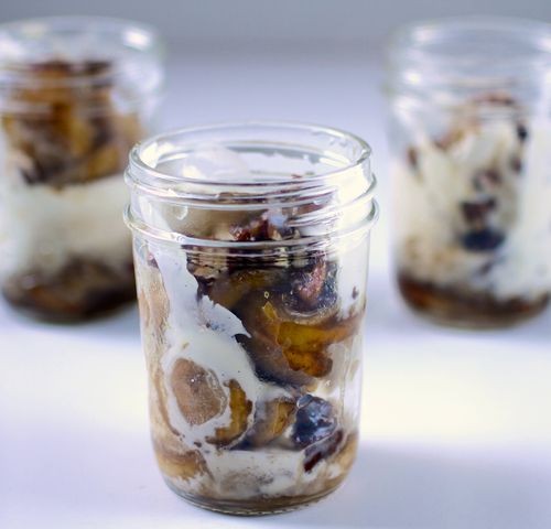 Brown sugar banana parfaits with maple-glazed pecans